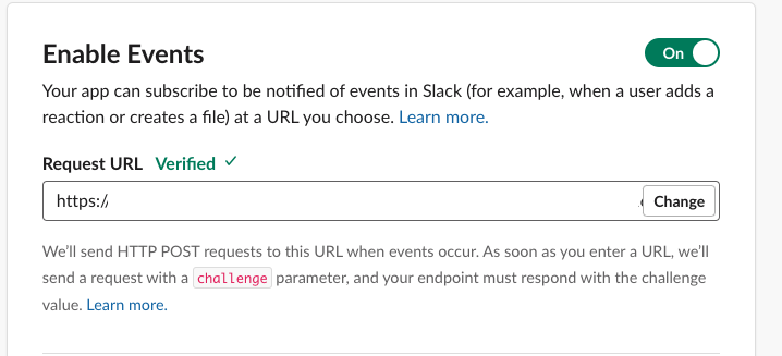 Slack verified endpoint